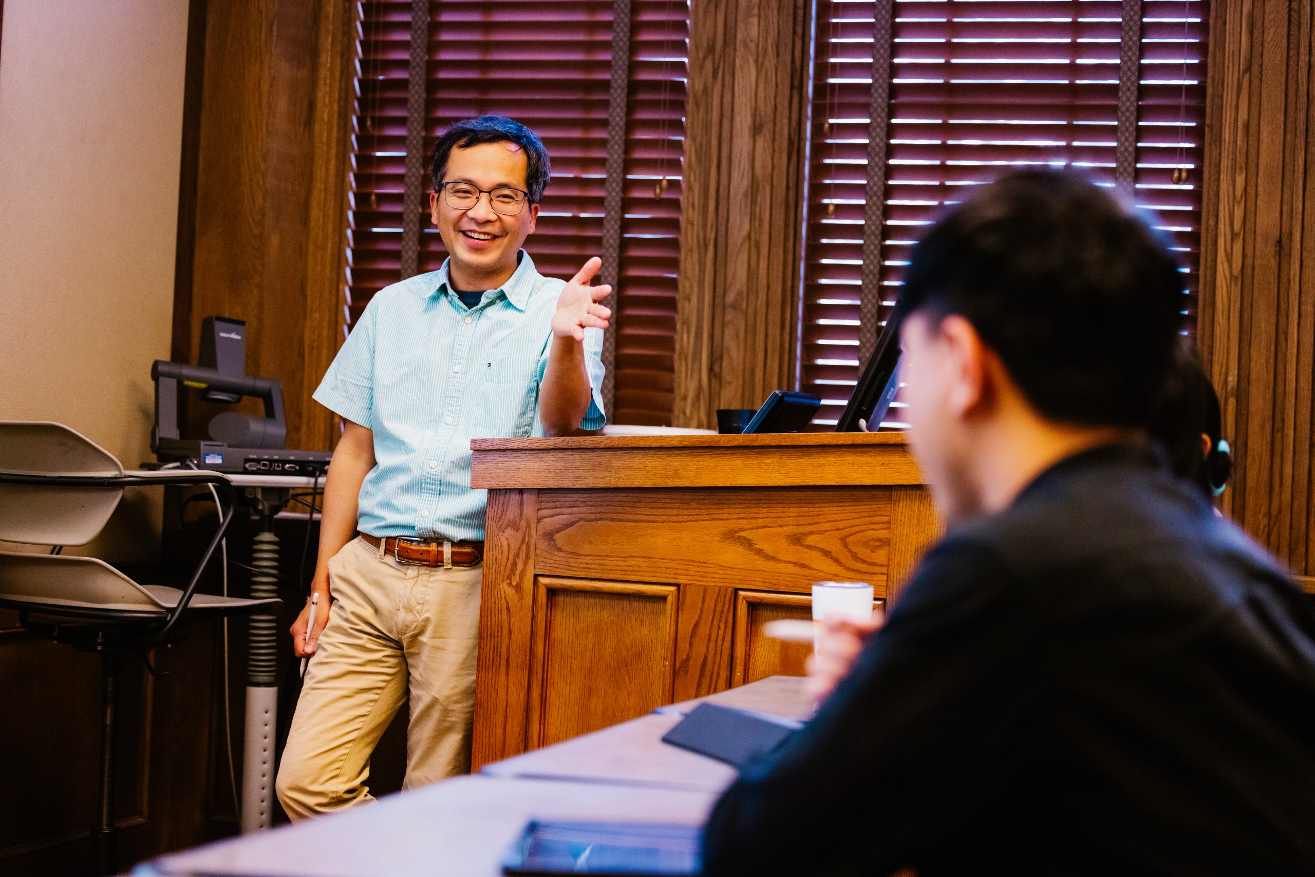 Tuoc Van Phan teaches Math 636 (Advanced Partial Differential Equations II) to graduate students inside an Ayres Hall classroom on February 09, 2023. Photo by Steven Bridges/University of Tennessee.