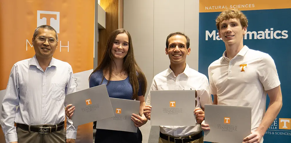 Pictured are Dr. Wu, Ashley Burger, Sean Kampas, and Grant Jarrell Waggoner.