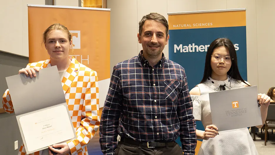Pictured are Austin Newman, Dr. Vellis, and Junyan Lin.