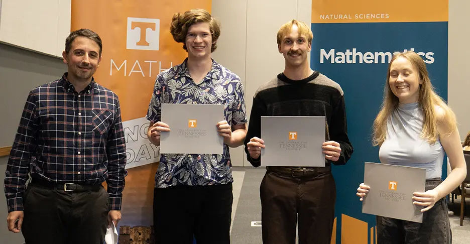 Pictured are Dr. Vellis, Jack Peltier, Michael Rice, and Ashleigh Clark.