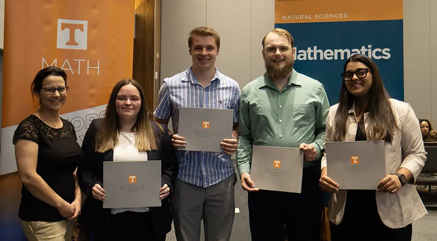 Pictured are Dr. Jameson, Emily Blevins, Gavin Stevens, Ethan Olcott, and Shipra Baranwal.
