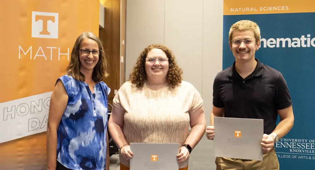 Pictured are Dr. Lind, Nicolette Abate, and Daniel Blackston.